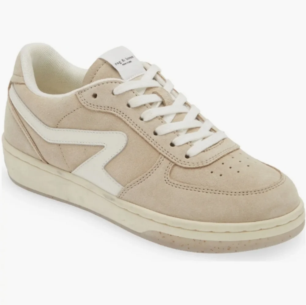 Rag & Bone Retro Court Sneakers Tan Sz 38 7.5 - Picture 1 of 9